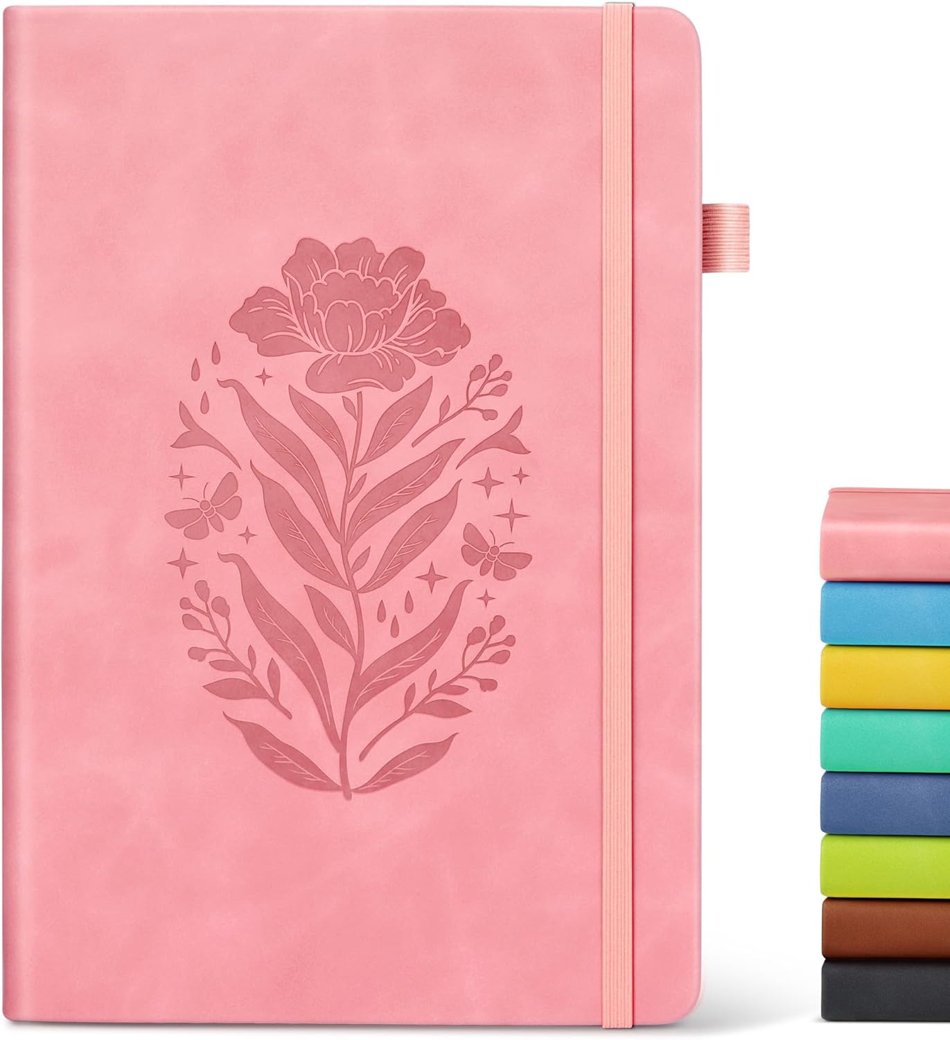 Journal Leather Hardcover - A5 Pink Hardcover Leather Journal for