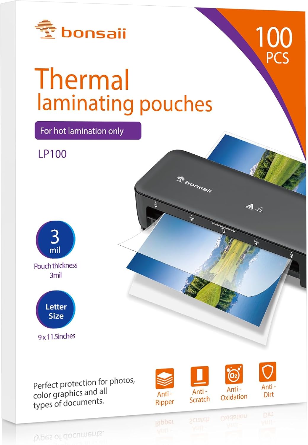Document Laminator Pouch - 100 PCS 3mil Thermal Laminating Pouches,