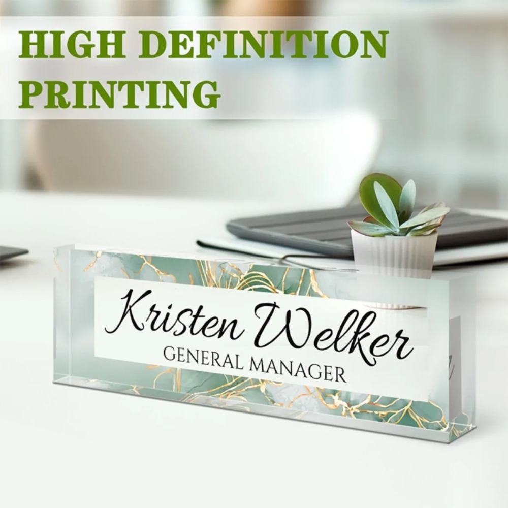 Custom Floral Acrylic Desk Nam - Desk Name Plate avaliação e preço