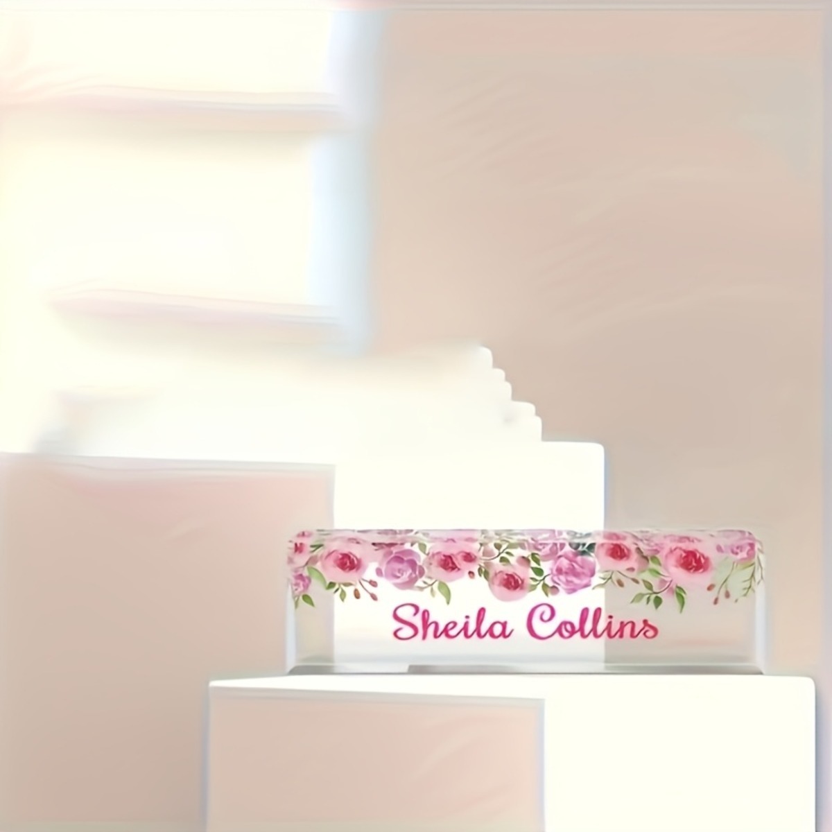 [2D Flat] Minimalist Floral Ac - Desk Name Plate avaliação e preço