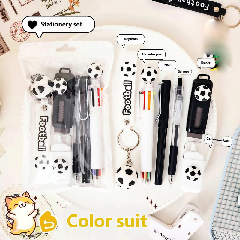 6Pcs Football Theme Stationery - Ideal Stationery & Office Supply avaliação e preço