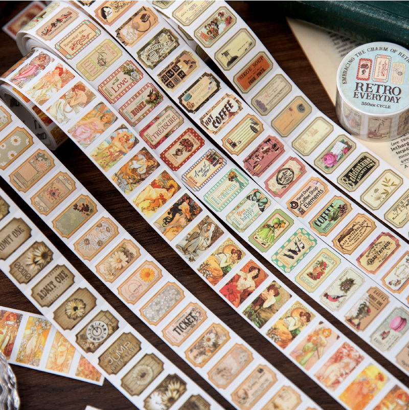 25mm*2m Vintage Letter Washi D - Label Printer Tape avaliação e preço