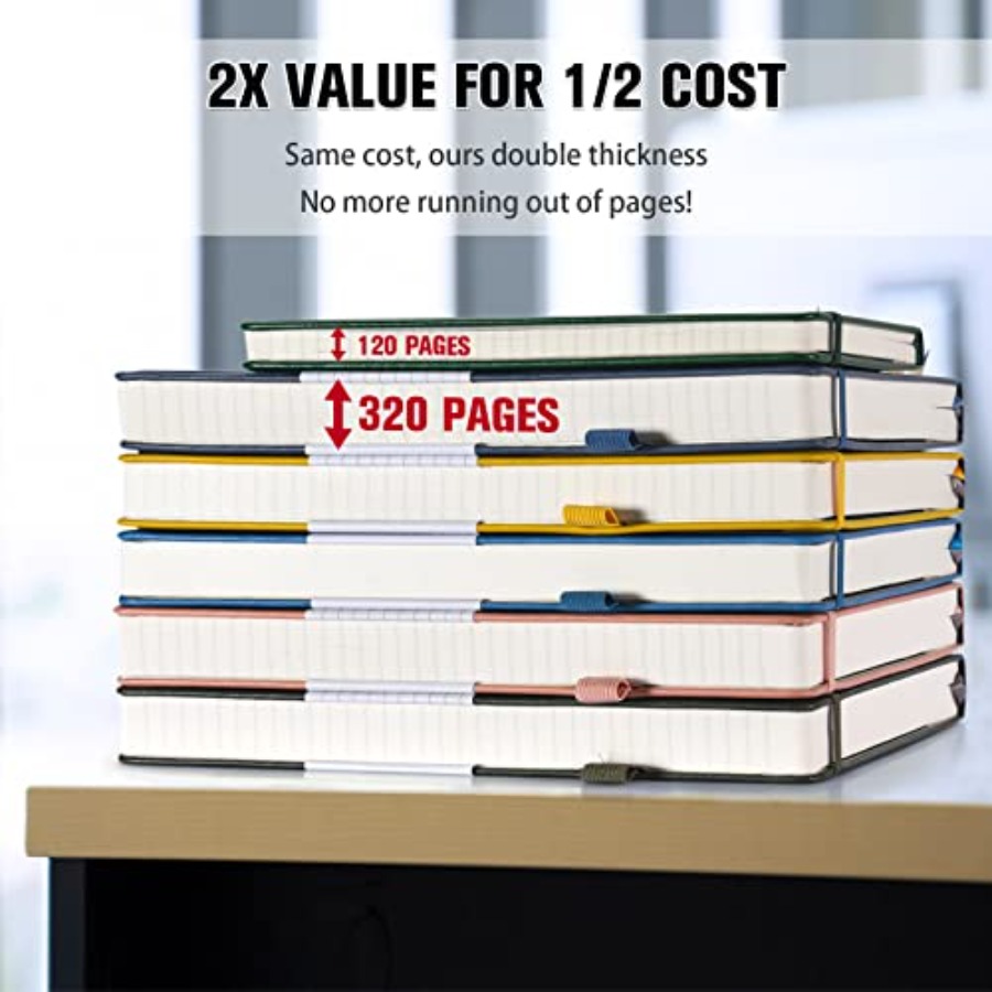 5 Pack College Ruled Notebook, - Journal Leather Hardcover avaliação e preço