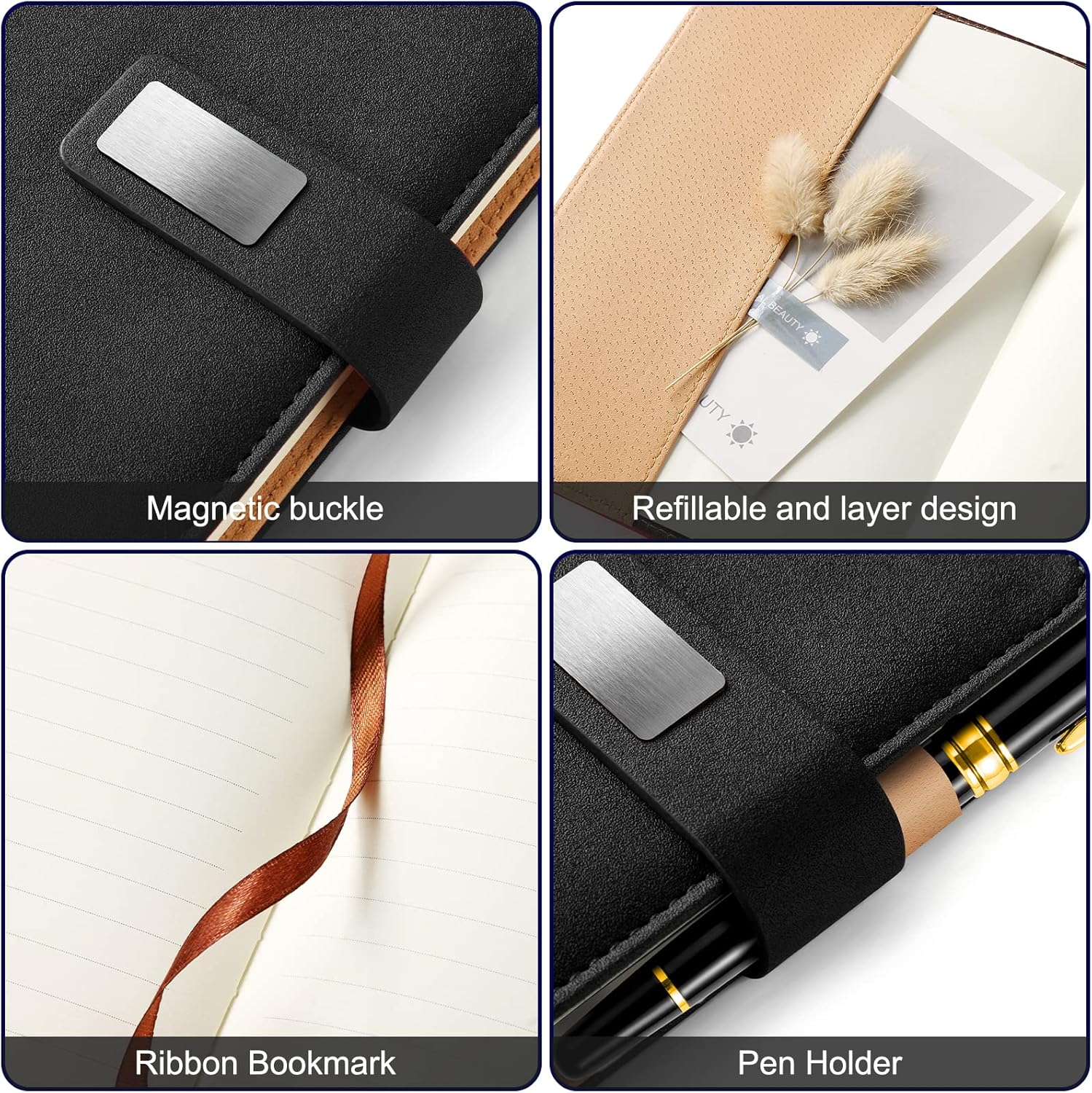 A5 Lined Leather Journal with  - Journal Leather Hardcover avaliação e preço