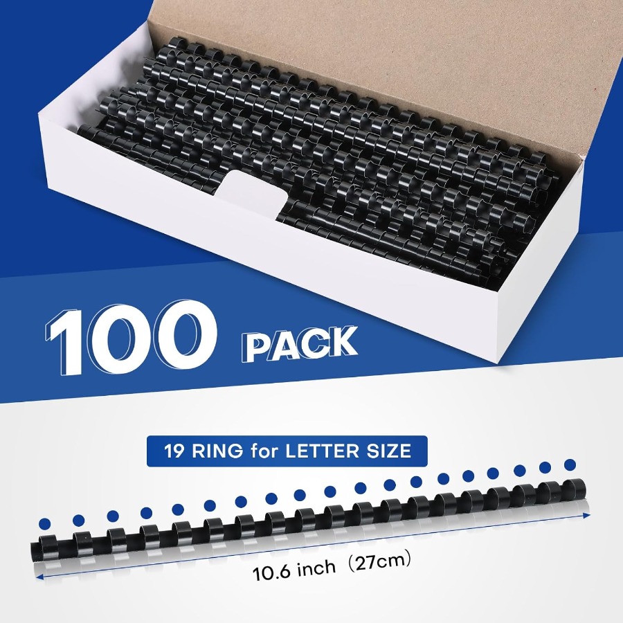 100 Pack 19 Ring Plastic Comb  - Binding Comb Plastic avaliação e preço