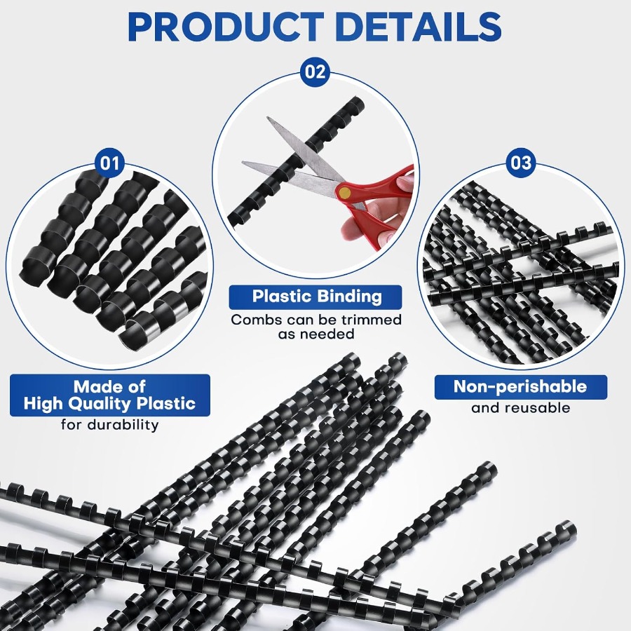 100 Pack 19 Ring Plastic Comb  - Binding Comb Plastic avaliação e preço