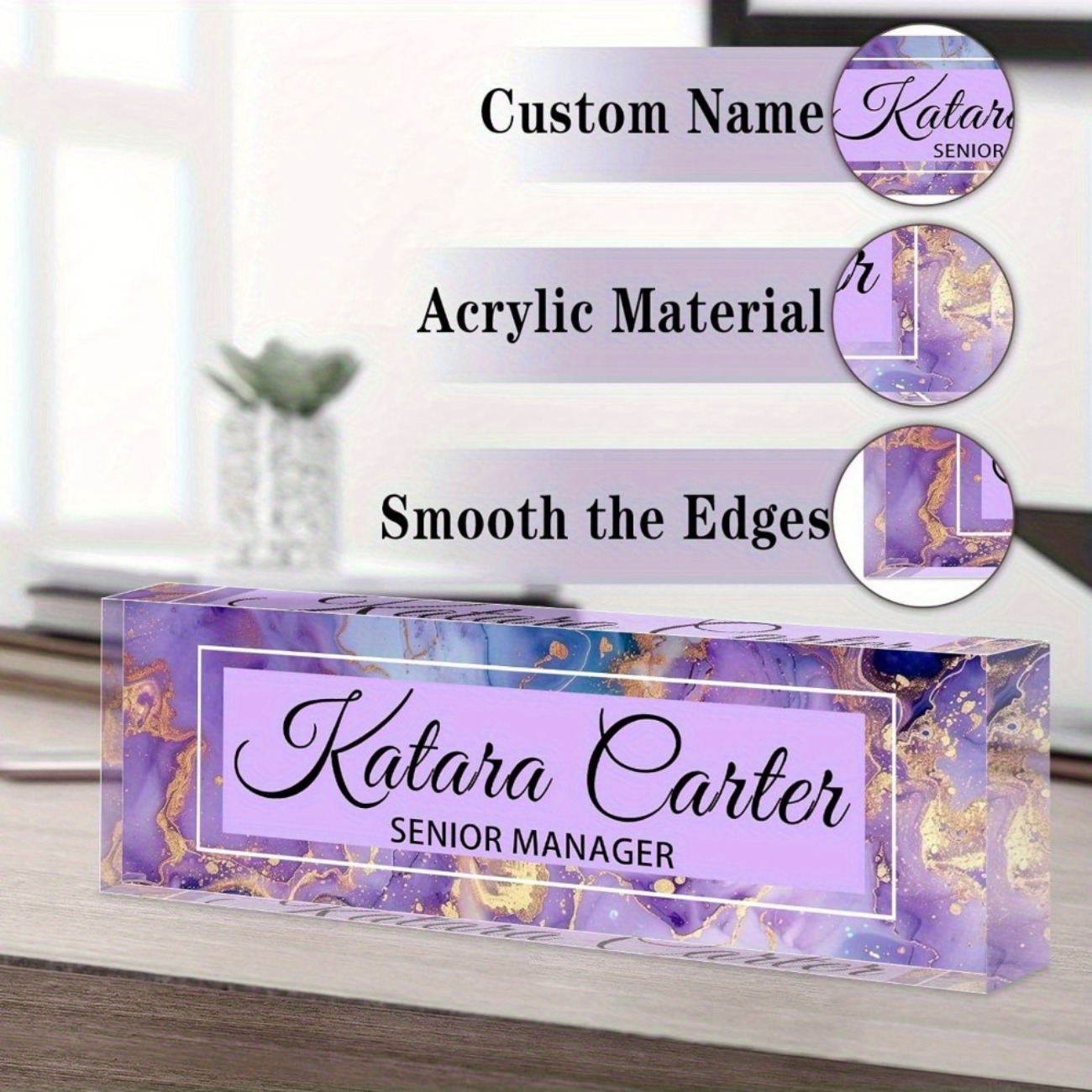 Custom Acrylic Desk Name Plate - Desk Name Plate avaliação e preço