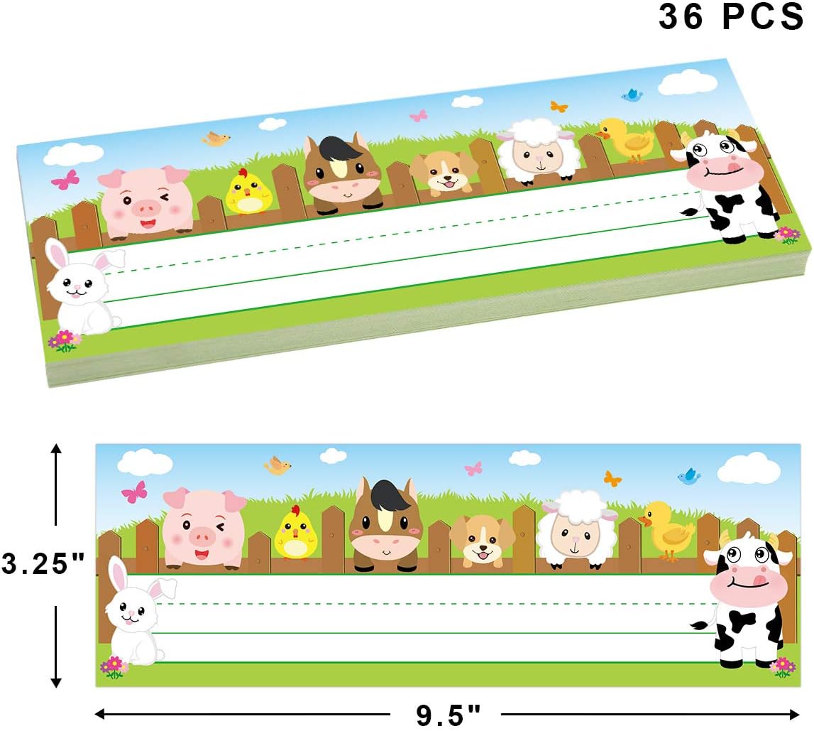 36 Pack Farm Animal Name Plate - Desk Name Plate avaliação e preço