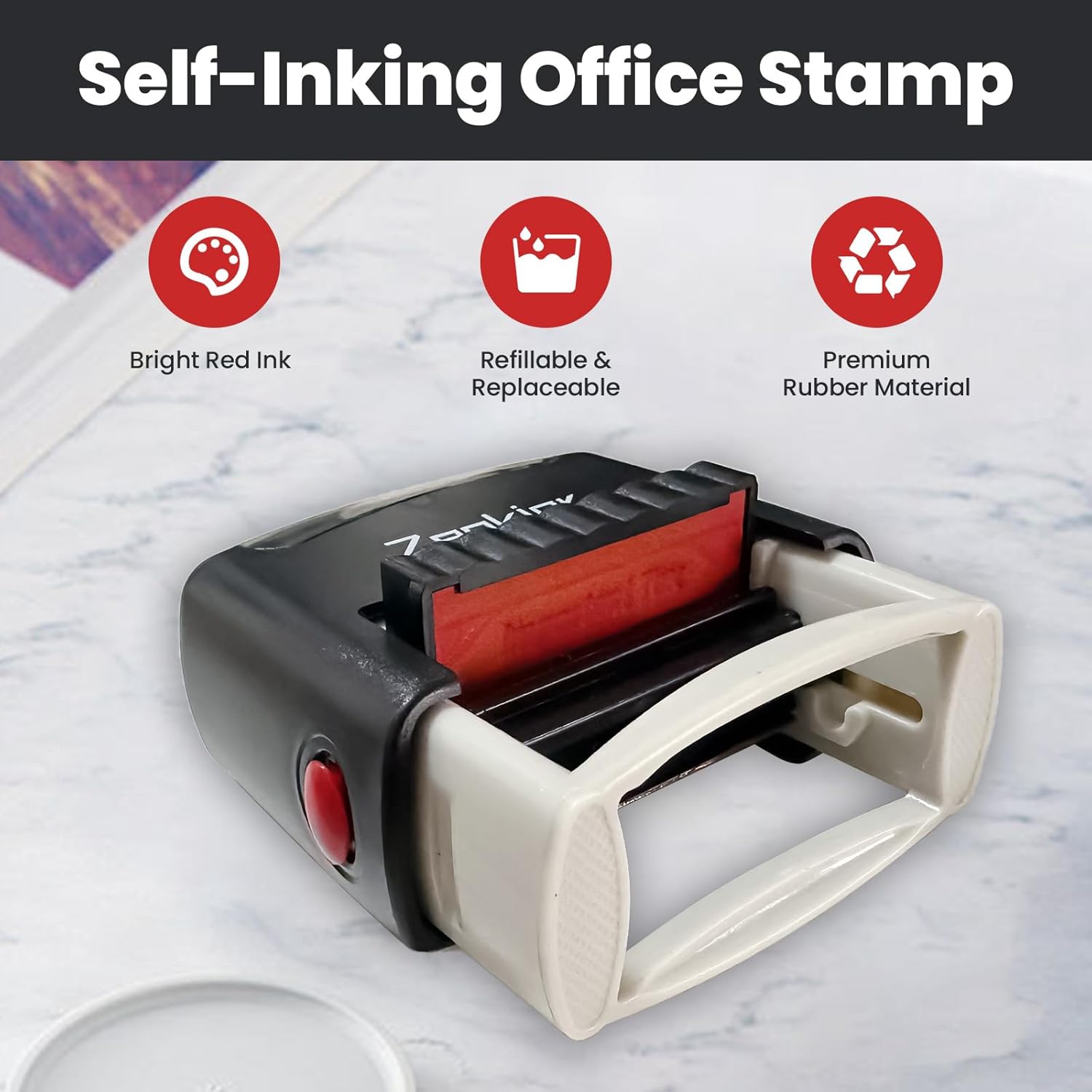 Self-Inking Scanned Stamp, Red - Self Inking Stamp avaliação e preço