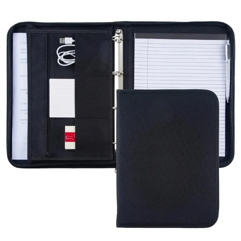 Large Black Business Portfolio - Portfolio Folder Zip avaliação e preço
