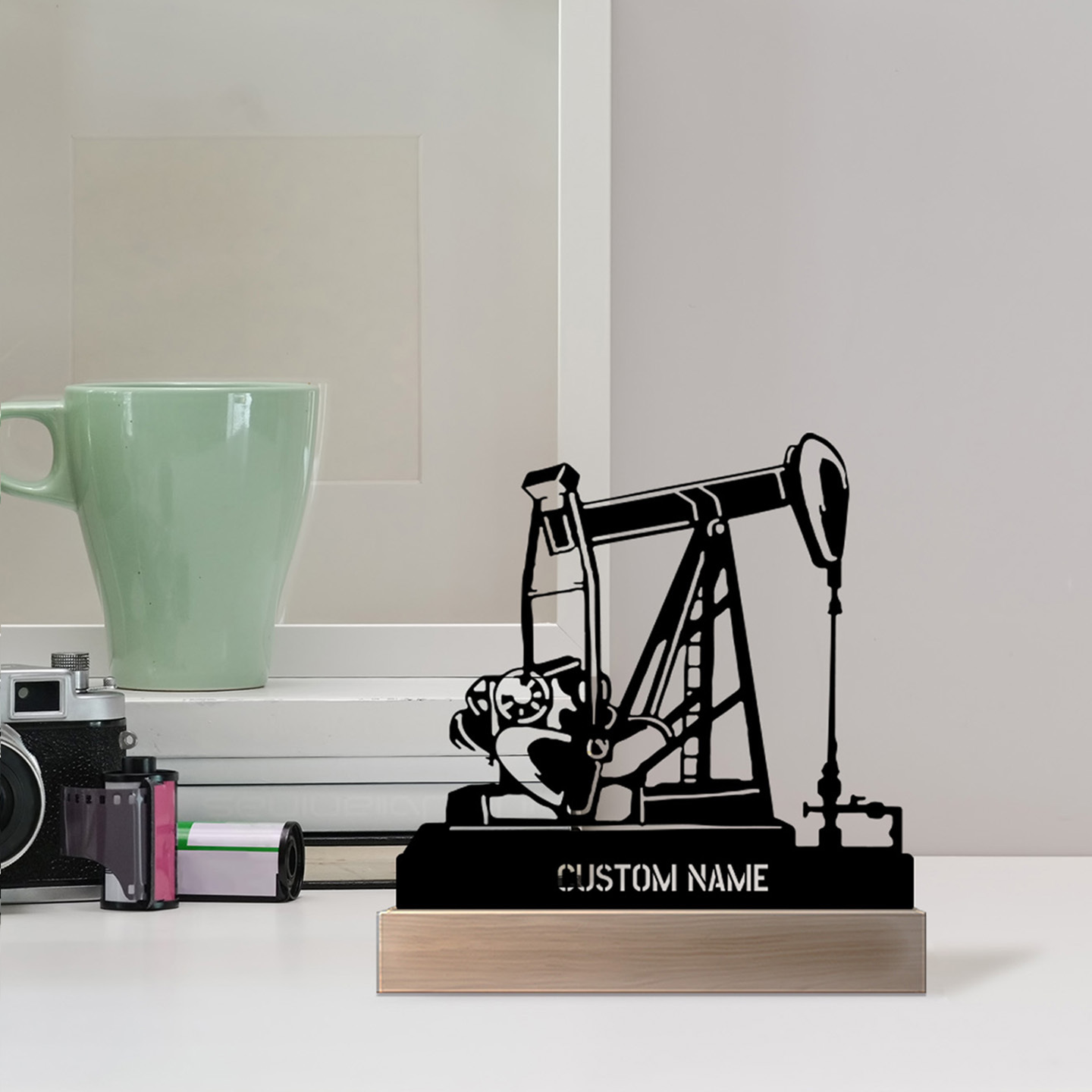 Personalized Oil Rig Desk Name - Desk Name Plate avaliação e preço