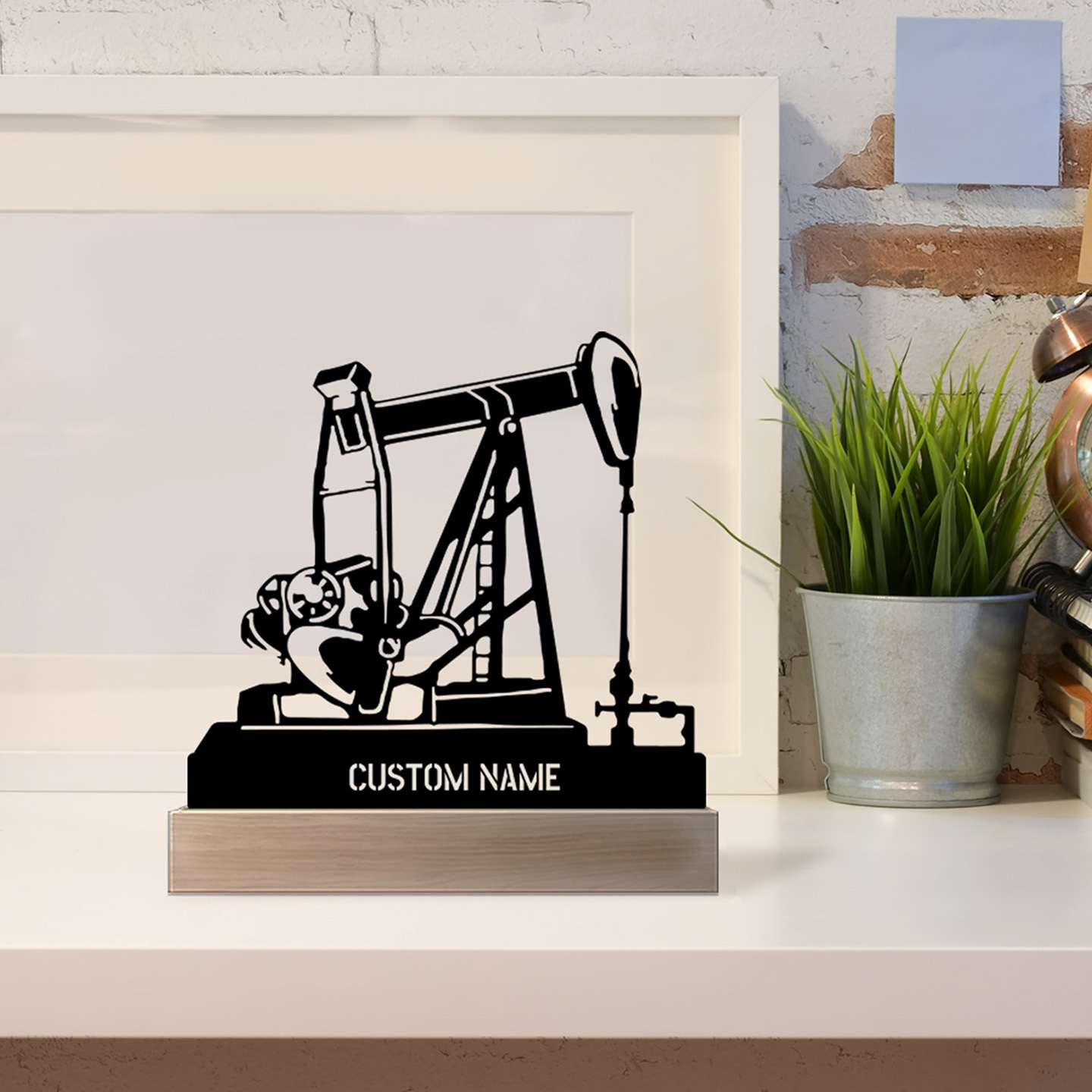 Personalized Oil Rig Desk Name - Desk Name Plate avaliação e preço
