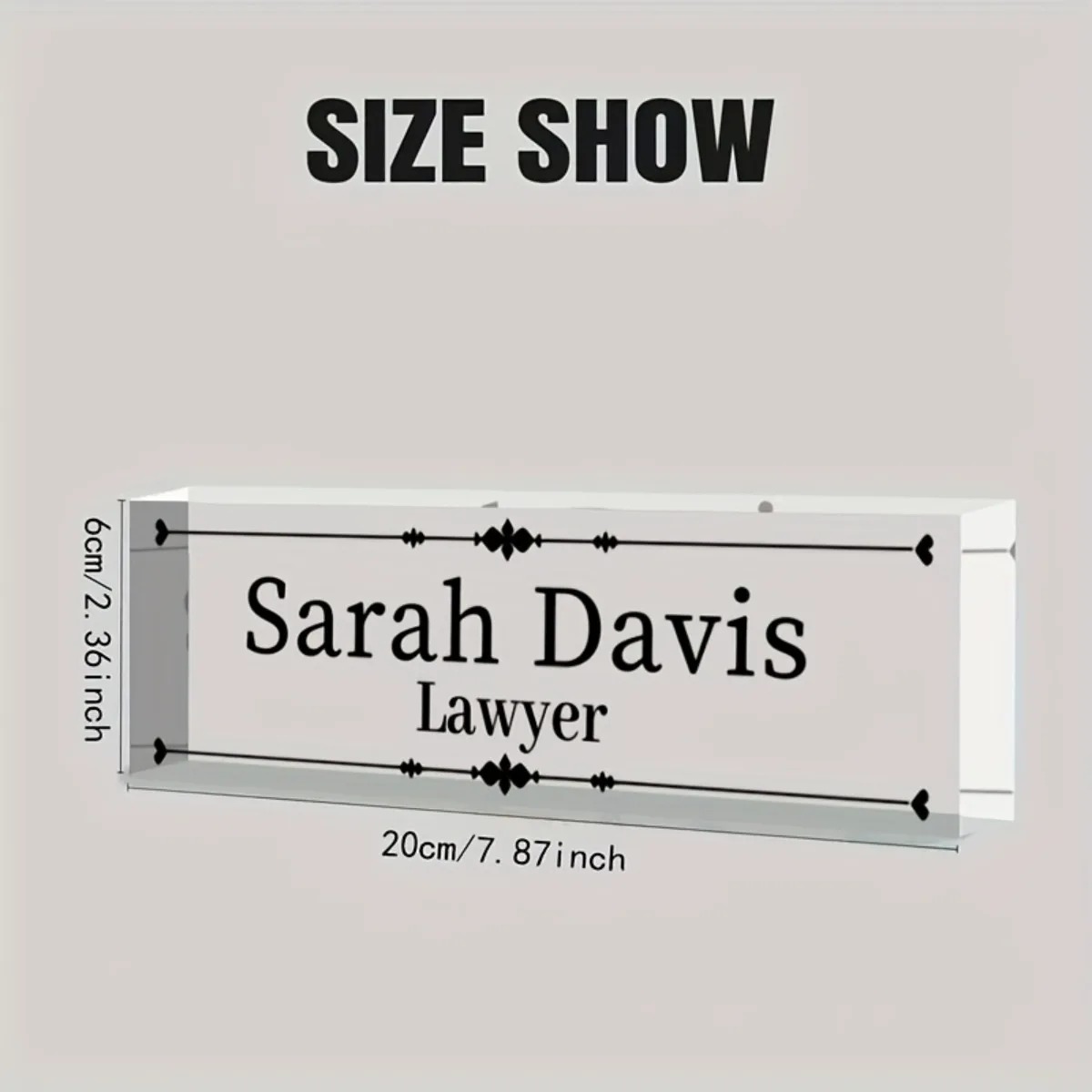Customized 2D Flat Acrylic Des - Desk Name Plate avaliação e preço
