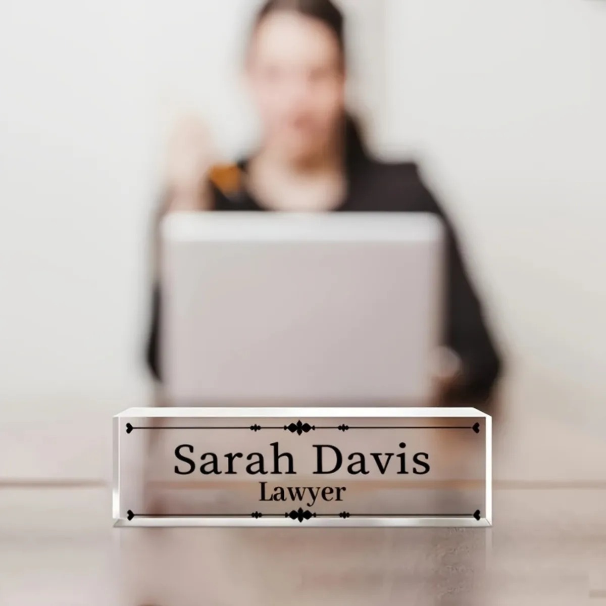 Customized 2D Flat Acrylic Des - Desk Name Plate avaliação e preço
