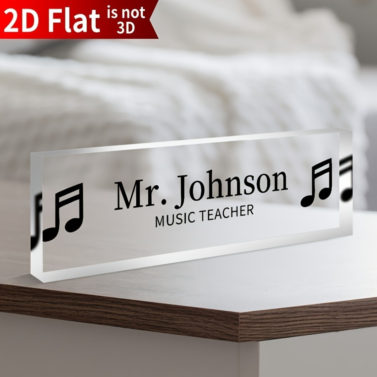 [2D Flat] Music Note Acrylic D - Desk Name Plate avaliação e preço