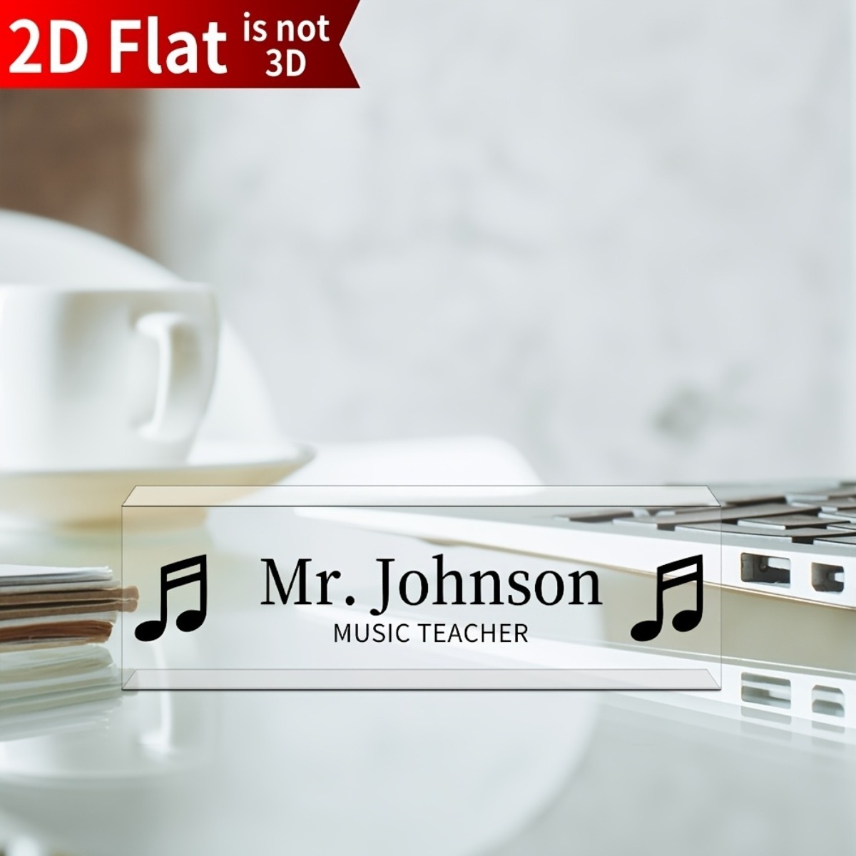 [2D Flat] Music Note Acrylic D - Desk Name Plate avaliação e preço