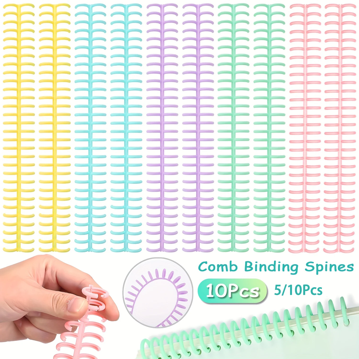 5-10PCS Comb Binding Spines Pl - Binding Comb Plastic avaliação e preço