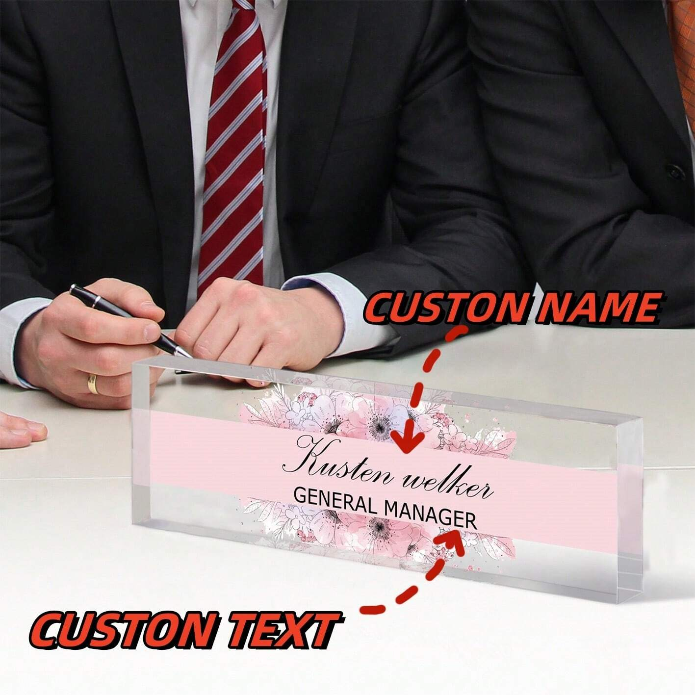 20*6CM Personalized Acrylic De - Desk Name Plate avaliação e preço