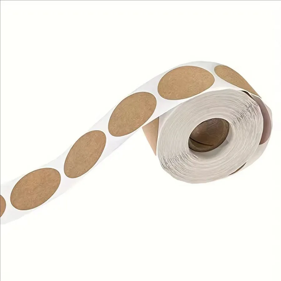 500 Pcs / 1 Roll ，kraft Round  - Sticker Label Roll avaliação e preço
