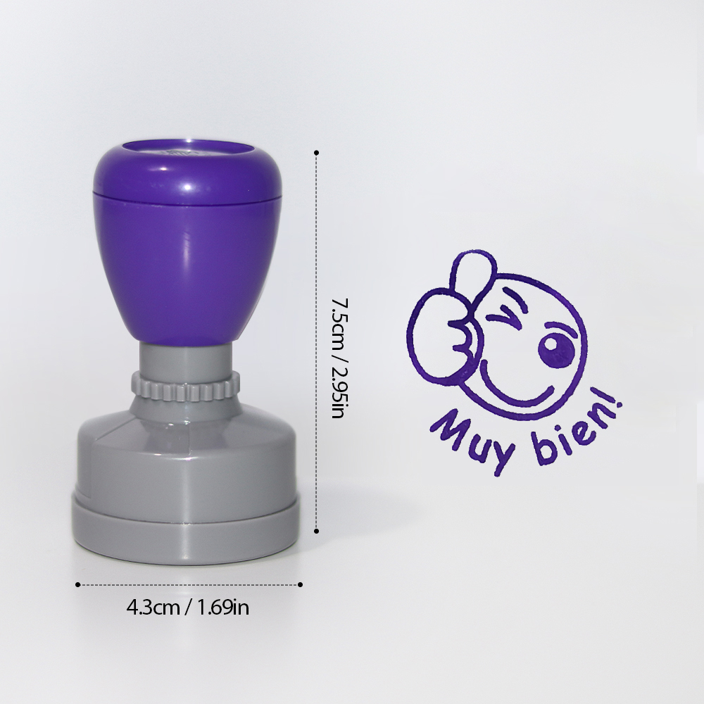 Color 3 pieces large Spanish e - Self Inking Stamp avaliação e preço