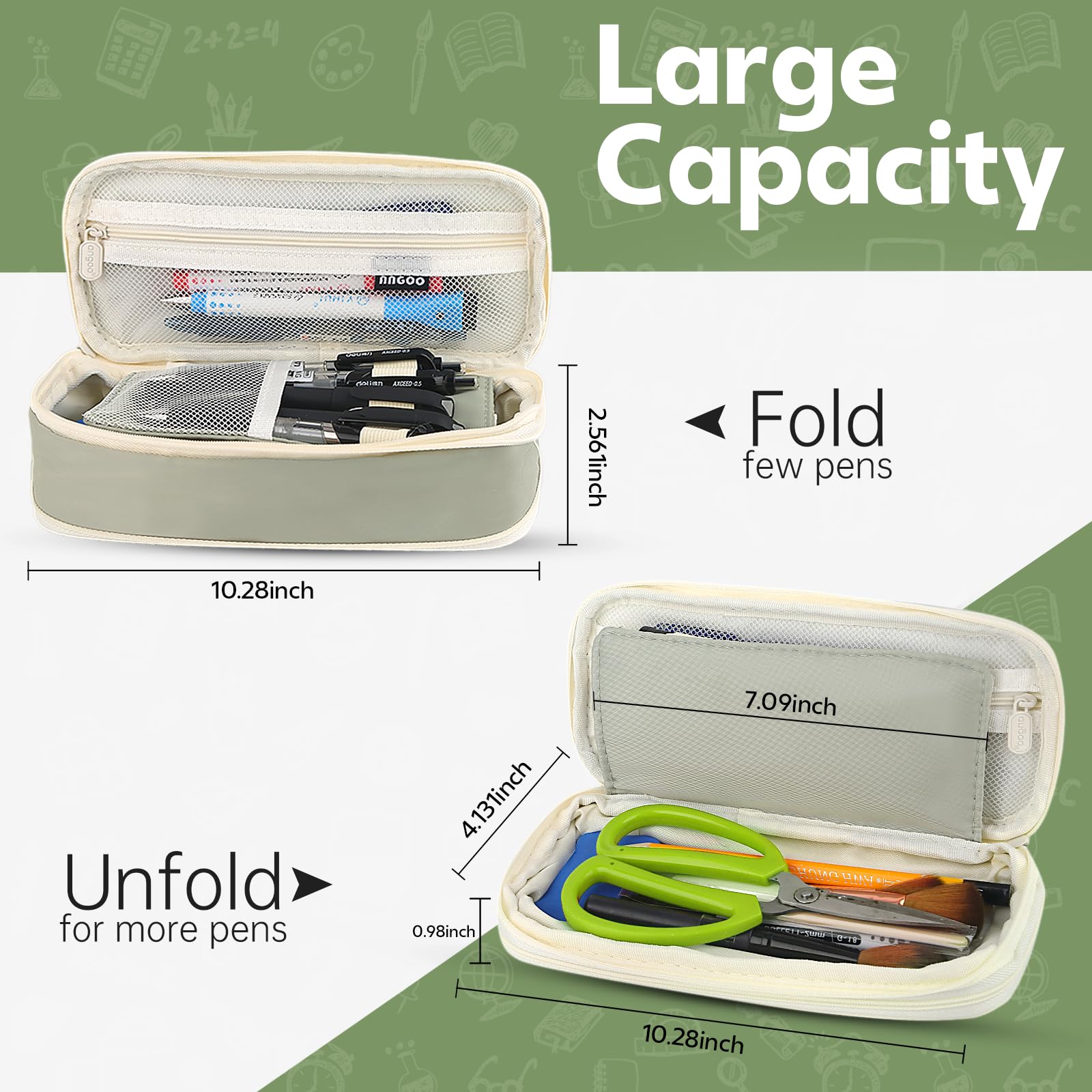 Large-capacity green pencil ca - Ideal Stationery & Office Supply avaliação e preço