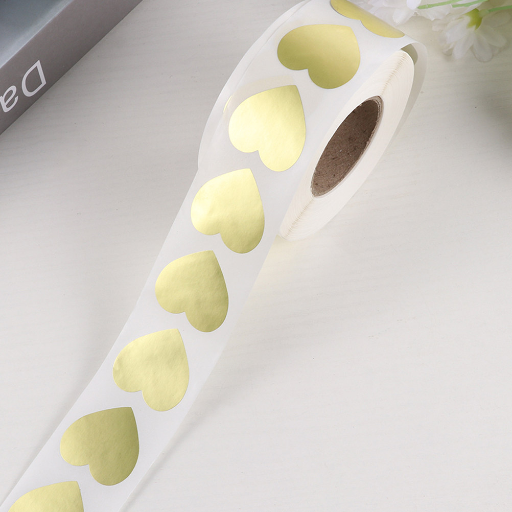 2 Rolls Heart-Shaped Round Sea - Sticker Label Roll avaliação e preço