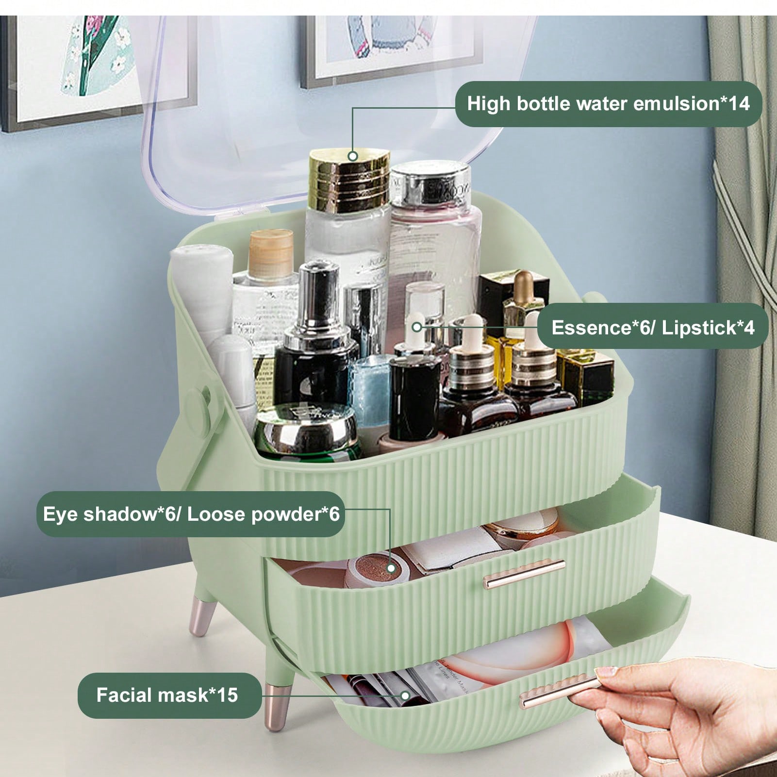 Makeup Organizer For Vanity, M - Ideal Stationery & Office Supply avaliação e preço