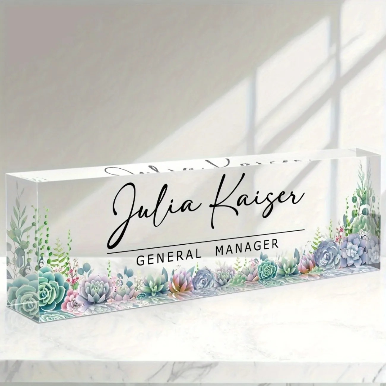[2D Flat] 1pc Custom Floral De - Desk Name Plate avaliação e preço