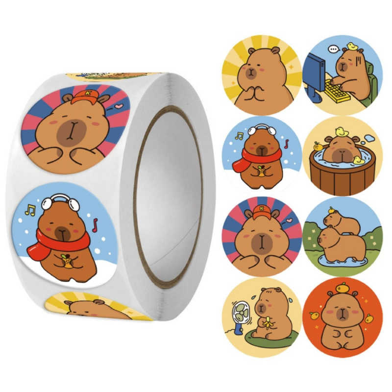 500pcs/pack Capybara Stickers  - Label Printer Tape avaliação e preço
