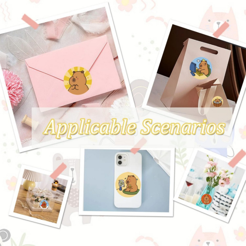 500pcs/pack Capybara Stickers  - Label Printer Tape avaliação e preço